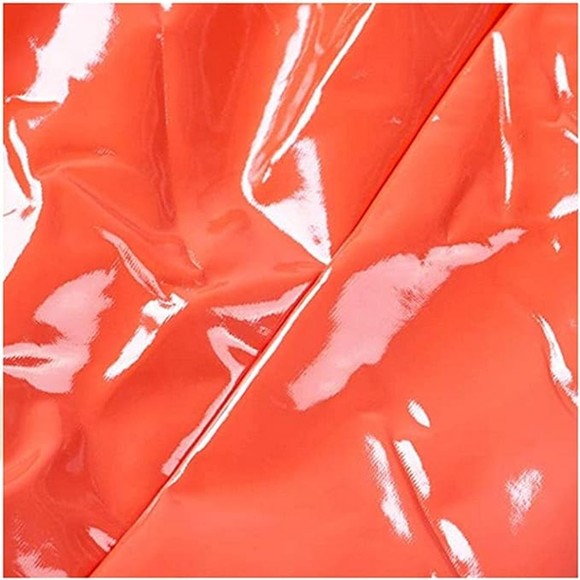 Bright Vegan Leather Bodycon Slim Micro Mini Skirt Party Clubwear Orange S - Picture 4 of 5